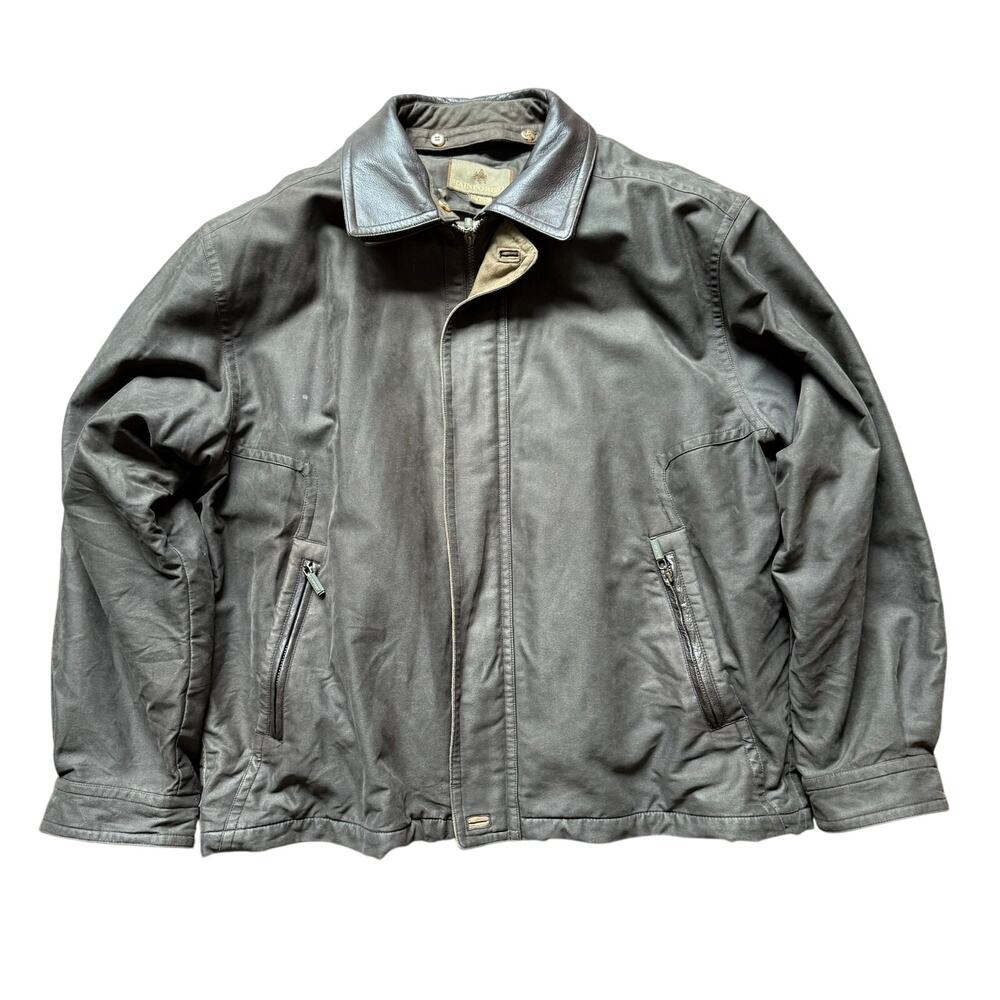 Rainforest Cotton Bomber Jacket Detachable Leather Collar XL